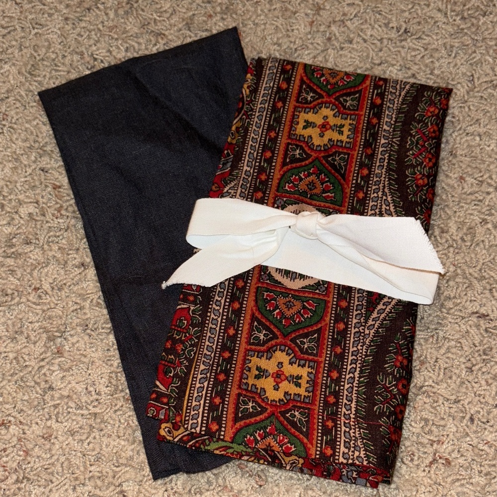 Colorful Patterned with Dark Accent Linens